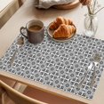 thumbnail image 3 of Black Grey Boho Placemats Set of 6 Farmhouse Country Flowers Plaid Textured Place Mats Indoor Wipeable Table Mats Washable Cloth Dining Table Placemats for Kitchen Holiday Party Home Decor 13x19 Inch, 3 of 9