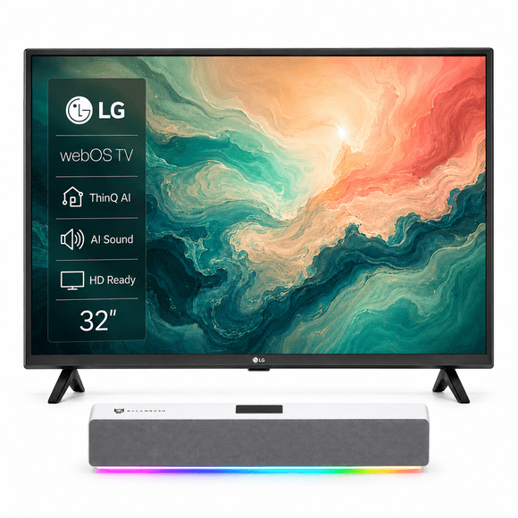 Combo Pantalla LG 32" HD AI Smart TV webOS + Barra de Sonido