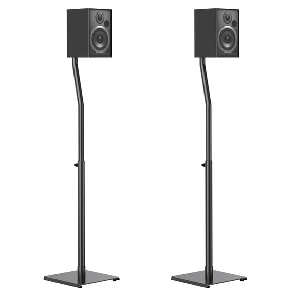 MountLiving Universal Speaker Stands, Height Adjustable Extend 30.7" to 39.7" for Satellite & Bookshelf Speakers,1 Pair，up to 11 lbs Per Stand