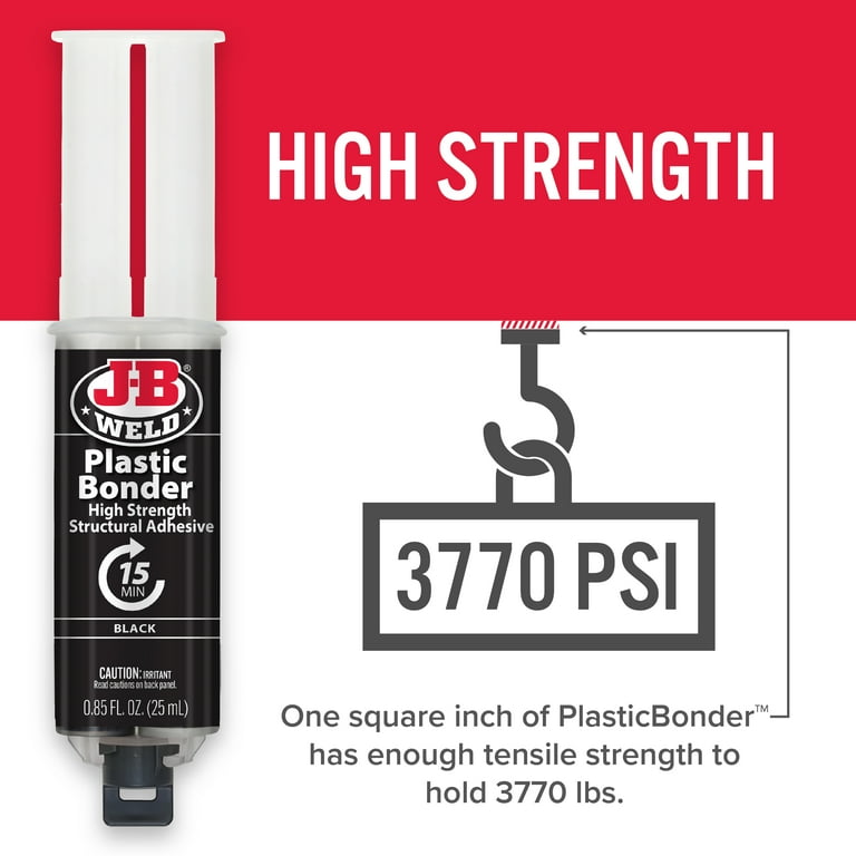 J-B Weld PlasticBonder Black Syringe Epoxy Adhesive 25 ml