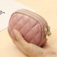 thumbnail image 5 of KAIYANG Cartera de piel para mujer, minimonedero, bolso de mano, llavero, monedero, monedero de mujer con doble cremallera, rojo vino y blanco, 5 of 5
