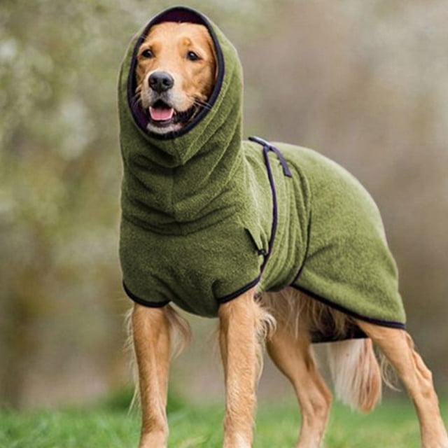 VONKY Machine Washable Dog Bath Towel Soft And Super Absorbent For Dog Quick Drying Dog Drying Coat ArmyGreen+L 1Set