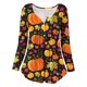 thumbnail image 4 of Camiseta de moda sexy informal para mujer, blusa estampada de manga larga con cuello redondo y fruncido Pompotops FGAJ7111, 4 of 6