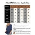 thumbnail image 6 of VERABENDI Women's Plus Size Tops 3/4 Sleeve Shirts Dressy Casual Metal Buckle V-Neck Tunic Blouses,M-4XL, 6 of 11