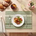 thumbnail image 2 of Sm:)e Wheat Ear Army Green Farmhouse Woven Placemats Set of 4,12x18 Inch, Seasonal Holiday Rustic Kitchen Dining Table Decoration for Home Party Decor, 2 of 6