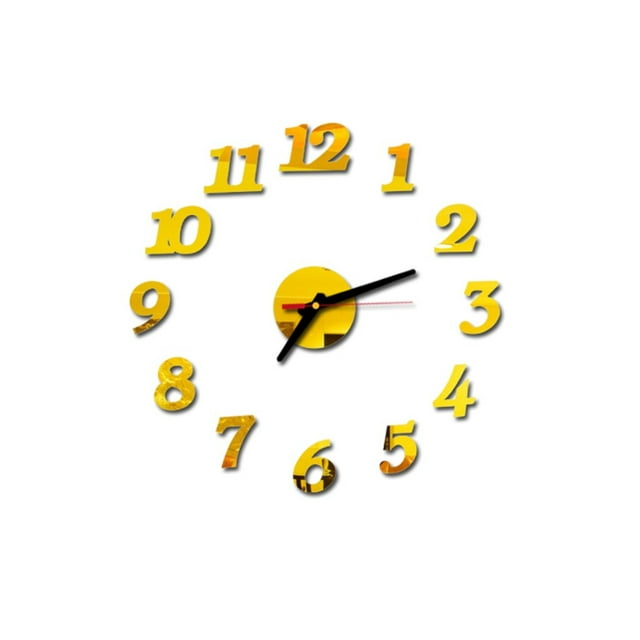 Pisexur European Style Acrylic 3D Digital Wall Clock Custom DIY Wall Sticker Clock