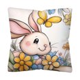 thumbnail image 2 of up to 60% Off WIZUTIZ Easter Pillow Cover Rabbits Flower And Easter Eggs Green One Side Sided Printed Pillowcase A, 2 of 5