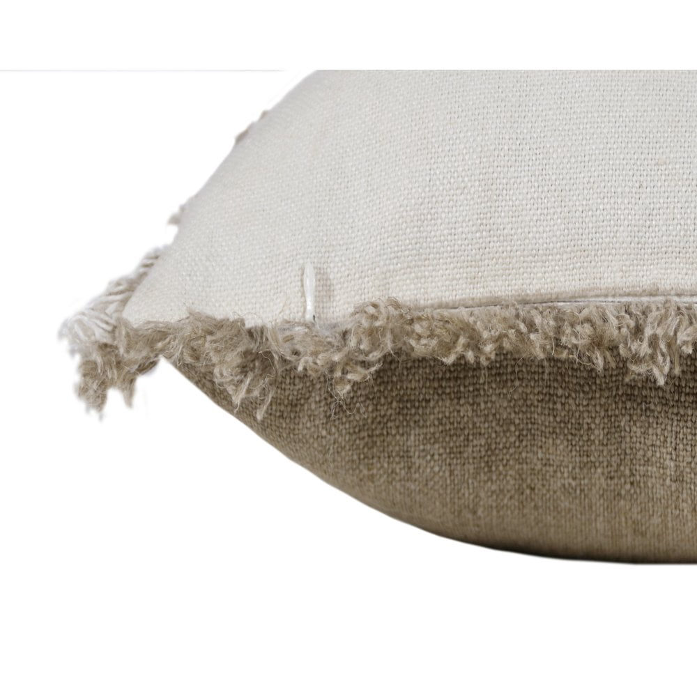 LR Home Estate Linen Poly Filled Pillow in Tan/Ivory, 20" x 20"