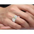 thumbnail image 3 of RYLOS Men's Rings 14K White Gold Rings Classic Designer Style 8X6MM Oval Gemstone &  Diamond Ring Opal African Birthstone Rings For Men Size 9, 3 of 7