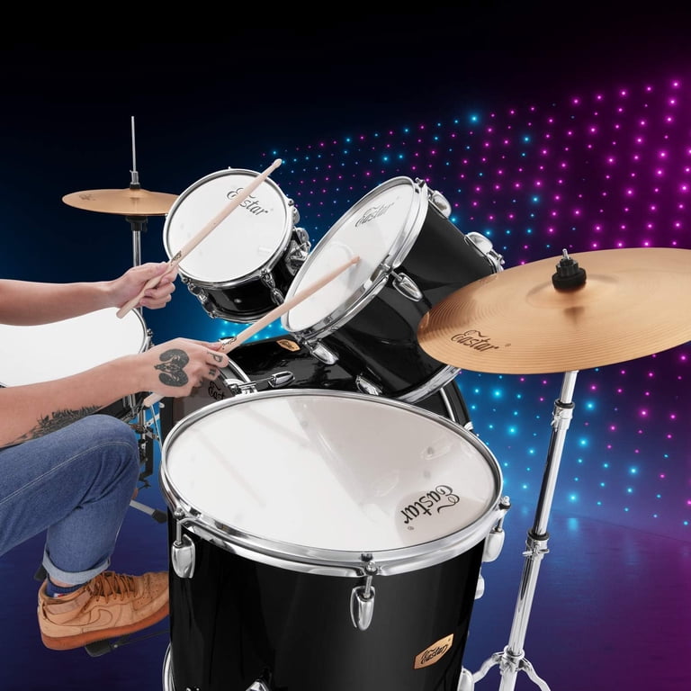Eastar 5-Piece Full-Size Drum Set for Beginners, Black photo 4