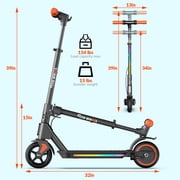 5TH WHEEL KS05 Kids Electric Scooter for Ages 8+, Foldable E Scooter with 130W Motor, Up to 10 MPH & 5 Miles Range, 3 Speed Modes, LED Display, Adjustable Height, UL 2272