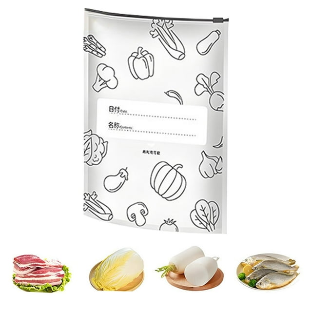 Storage Bags Extra Thick Reusable Freezer Bags Aluminum Foil Bags For Food Heavy Duty Bpa Free Food Storage Containers (10pcs-Large) For Meat Veggies & Leftovers Lock Fresh Aluminum Foil Bags