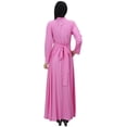 thumbnail image 4 of Bimba Women's Long Sleeve Maxi Mandarin Collar Plain Jilbab Dress With Pockets, 4 of 5