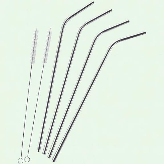 4 Extra Long Stainless Steel Straws for 30 OZ Tumbler   2 Cleaning Brushes