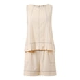thumbnail image 6 of Curuila Two Piece Sets For Women Shorts Suit Solid Color Crew Neck Sleeveless Tank Top Breathable Outfit Set Wh1 Size M, 6 of 9