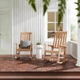 thumbnail image 4 of Kaleemen Oversized Outdoor Rocking Chair,Easy to Assemble High Density Polyethylene Patio Rocking Chair,Teak color, 4 of 6