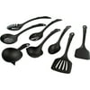 Mainstays 8-Piece Nylon Kitchen Utensil Set with Connector Ring, Black Plastic