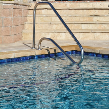 Deck Mounted Stair Rail - Inter-Fab D5D049 5 Bend Deck Mounted Swimming Pool Stair Rail