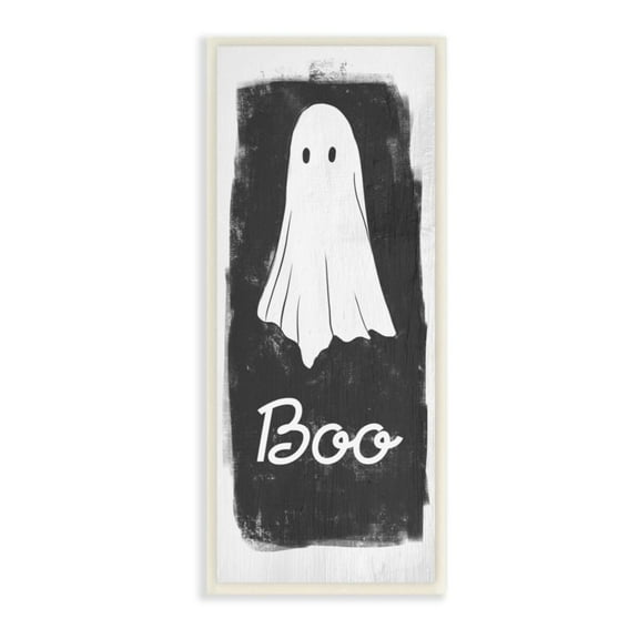 Stupell Industries Charming Rustic Sheet Ghost with Boo Text Design by Daphne Polselli