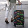 thumbnail image 3 of Black Cartoon Colorful Dinosaurs Skeletons Pattern Luggage Cover Fashion Suitcase Cover Baggage Covers Fit 25-28 Inch Luggage (Go Travel), 3 of 5