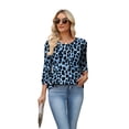 thumbnail image 4 of WIHOLL Women's 3/4 Sleeve Tops Dressy Casual Pleated Business Work Blouses Office Shirts, 4 of 10