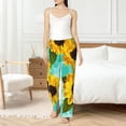 thumbnail image 6 of Lsque Sunflowers With Green Leaves Print Women's Pajama Pants, Lounge Pant - Comfortable Home Wear,Elastic Waistband, Stylish Design-Small, 6 of 9