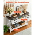thumbnail image 4 of KFFKFF 47-inch Wooden Console Table with Drawers and Lower Storage Shelf, Rustic Narrow Sofa Table for Entryway, Bedroom, Living Room, or Hallway, Brown and White Finish, 4 of 9