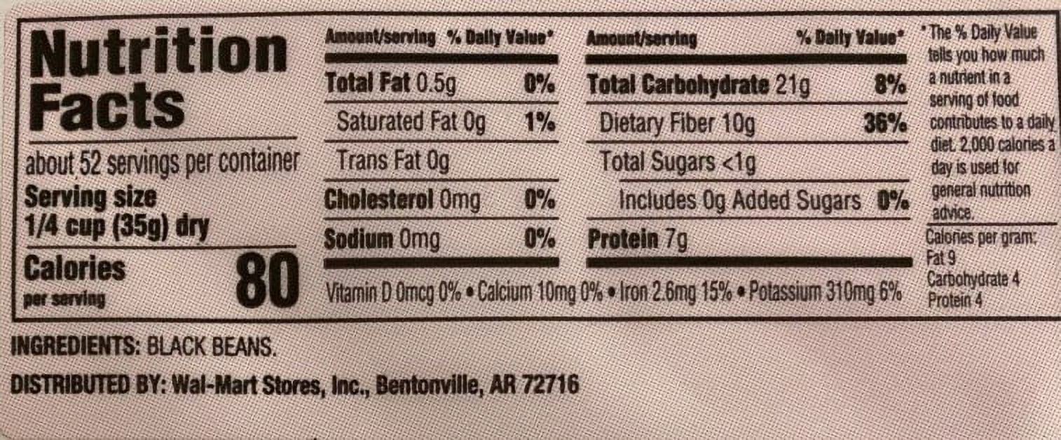 Great Value Black Beans 4lb