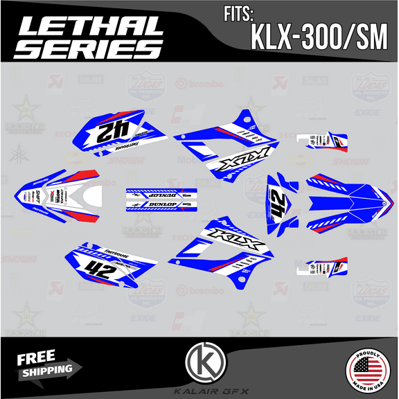 Kalair GFX Graphics Kit for Kawasaki KLX300SM (2021 ) Lethal Series