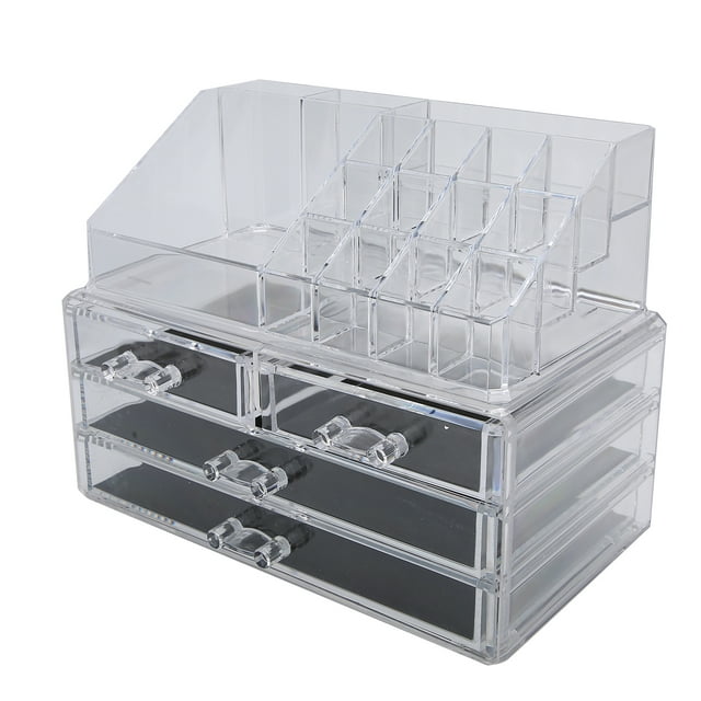 Organizador De Maquillaje, Organizador De Almacenamiento De Cosméticos De Diseño Transparente Elegante Para Una Fácil Visibilidad Para Mostrador De Baño O Tocador ANGGREK Otros