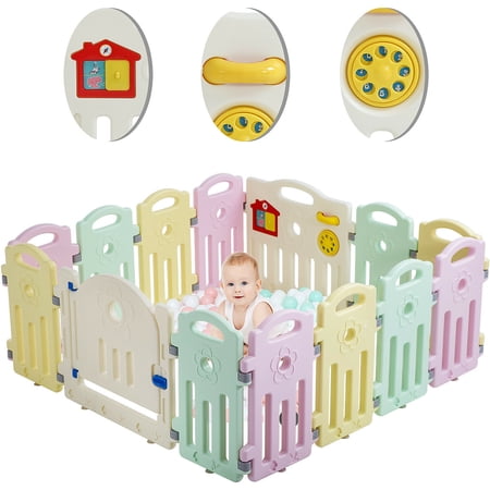 Baby Playpen Playard for Babies Infants Toddler 14 Panels Safety Kids Play Pens