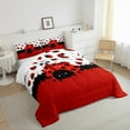thumbnail image 3 of Manfei Animal Ladybug 2pcs Bedding Comforter Set,Polka Dots Twin Comforter Sets,Kawaii Animal Breathable Bedding Set,Breathable Ladybird Room Decorative,Reversible, 3 of 8