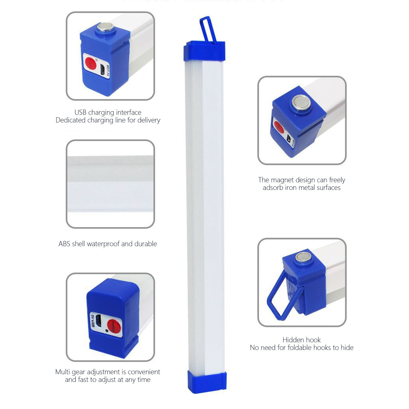 WQJNWEQ LED Emergency Lights Portable Rechargeable Lights Wireless Mobile Camping Lights Home Strong Magnetic Lighting Tube Outdoor Sales