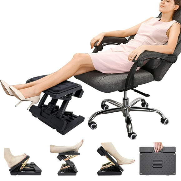 Kalnweis Adjustable Foot Rest and Footstool Under Desk, Ergonomic Leg Rest with Massage Roller, Height & Angle Adjustable, Detachable Cushion for Off