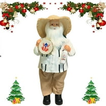 Puerto Rican Santa Claus Figurine 2025, Mixed-Material Christmas Decoration with Cultural-Inspired Design, Festive Holiday Decor