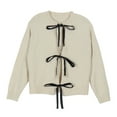 thumbnail image 7 of BSDJILFG Cute Cardigans for Women Bow Tie Front Sweater Long Sleeve Open Front Knitting CottFall Jackets, 7 of 7