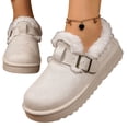 thumbnail image 5 of Willtoo Women's Fashionable Cotton Shoes, Adjustable Metal Buckle Slip On Winter Loafers, Warm and Thick-Soled Snow Boots, Non-Slip Walking Casual Shoes, 5 of 5