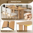 thumbnail image 4 of Euroco 60" Farmhouse Dining Table for 4-6, Solid Wood Rectangular Kitchen Table with Cutout Legs for Dining Room, Kitchen and Living Room,Natural, 4 of 8