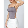 thumbnail image 3 of ZAXARRA Women´s Summer Mini Skinny Sling Vest Solid Color Sleeveless Backless Tie Up Crop Tops, 3 of 7
