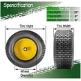 thumbnail image 3 of M optimized Set of 2 20x8.00-8 Lawn Tires with Rim, 20x8-8 Mower Tractor Turf Tire, 4 Ply Tubeless, 950lbs Capacity, 3" Centered Hub, 3/4" Bushing, 3 of 6