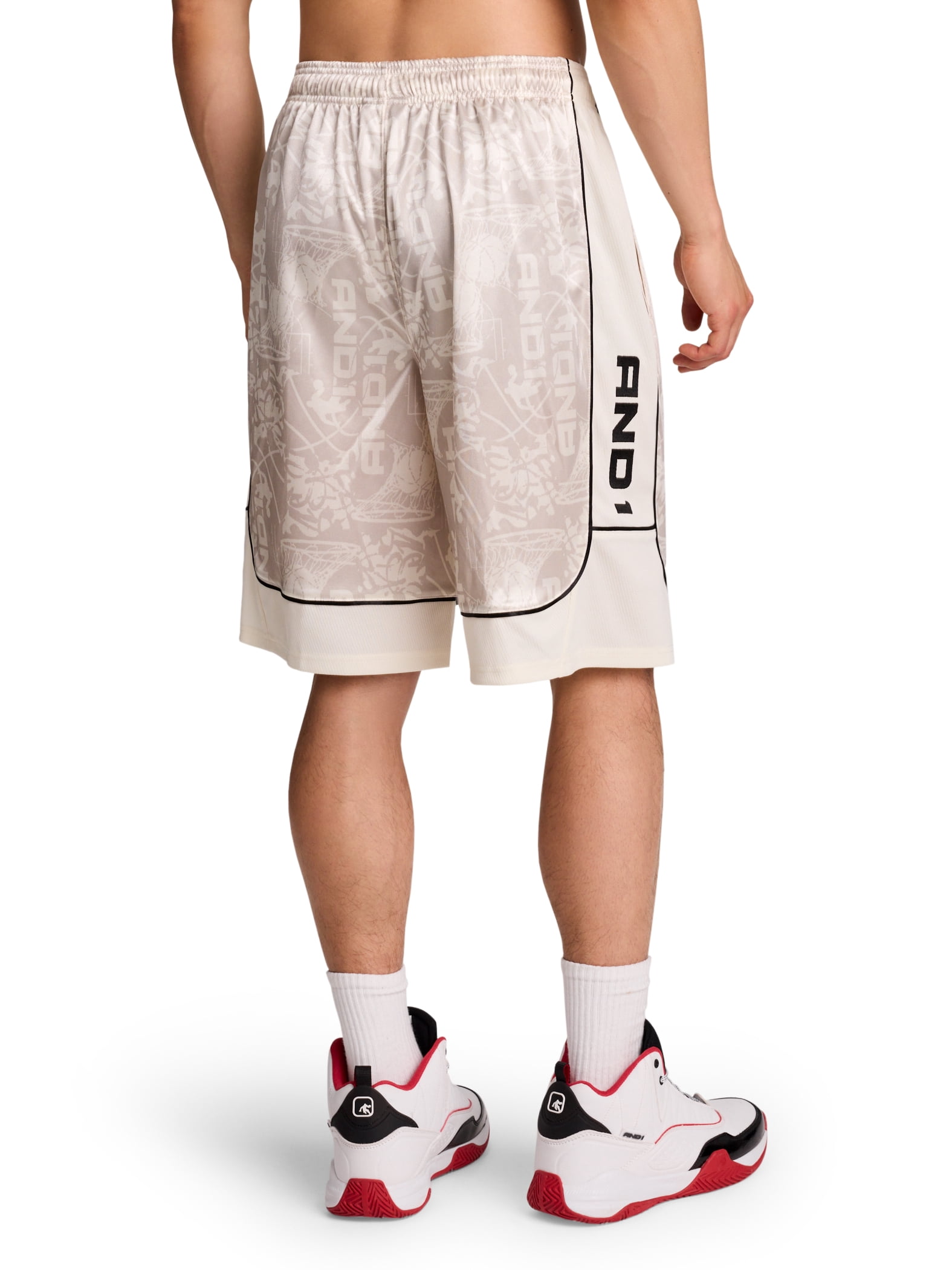 AND1 Men's and Big Men's All Court Short, 11" inseam, up to Size 5XL