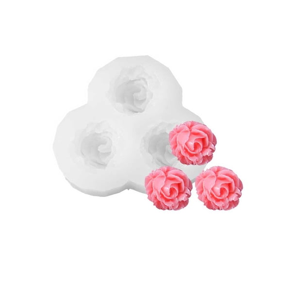 Naiovety Molde de silicona Flores hechas a mano Aromaterapia Arte Artesanía Suministros aromática Jabón Jalea Moldes Decoración Panadería Herramientas y accesorios para hornear 3 rosas blancas Naiovety HA061355-15B