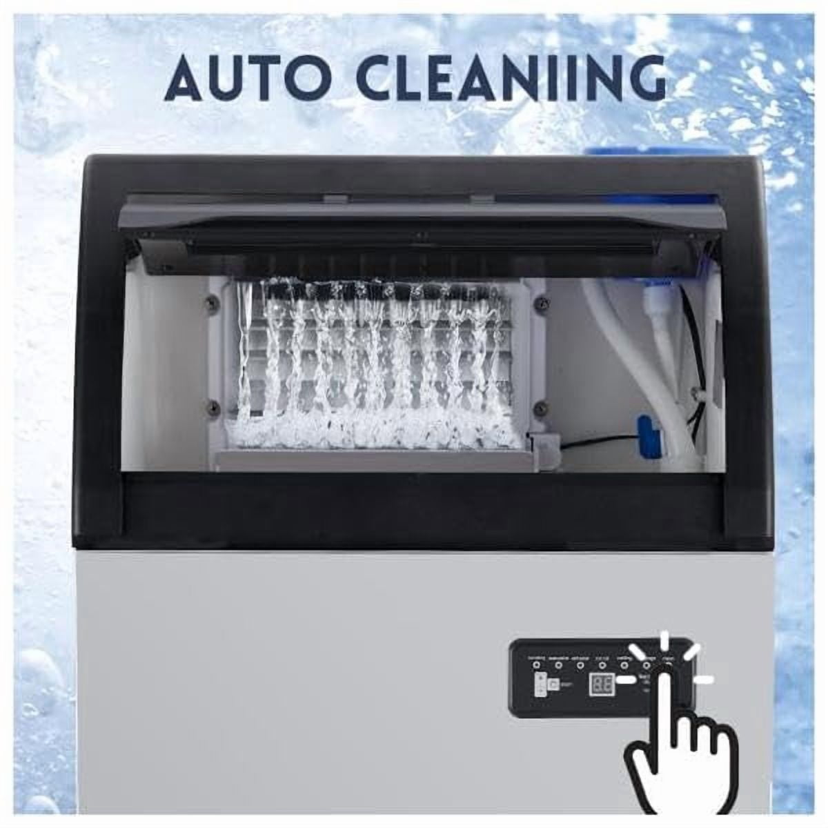 Commercial Ice Maker Machine - 120lbs/24H, 33lbs Storage, Stainless Steel Under Counter, Self Cleaning, Water Filter & Scoops - Ideal for Home, Office, Restaurant, Bar