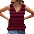 thumbnail image 4 of Summer Tank Tops Womens Striped Lace Trim V Neck Tunic Tee Shirts Dressy Casual Sleeveless Tanks Blouses (M, Red), 4 of 7