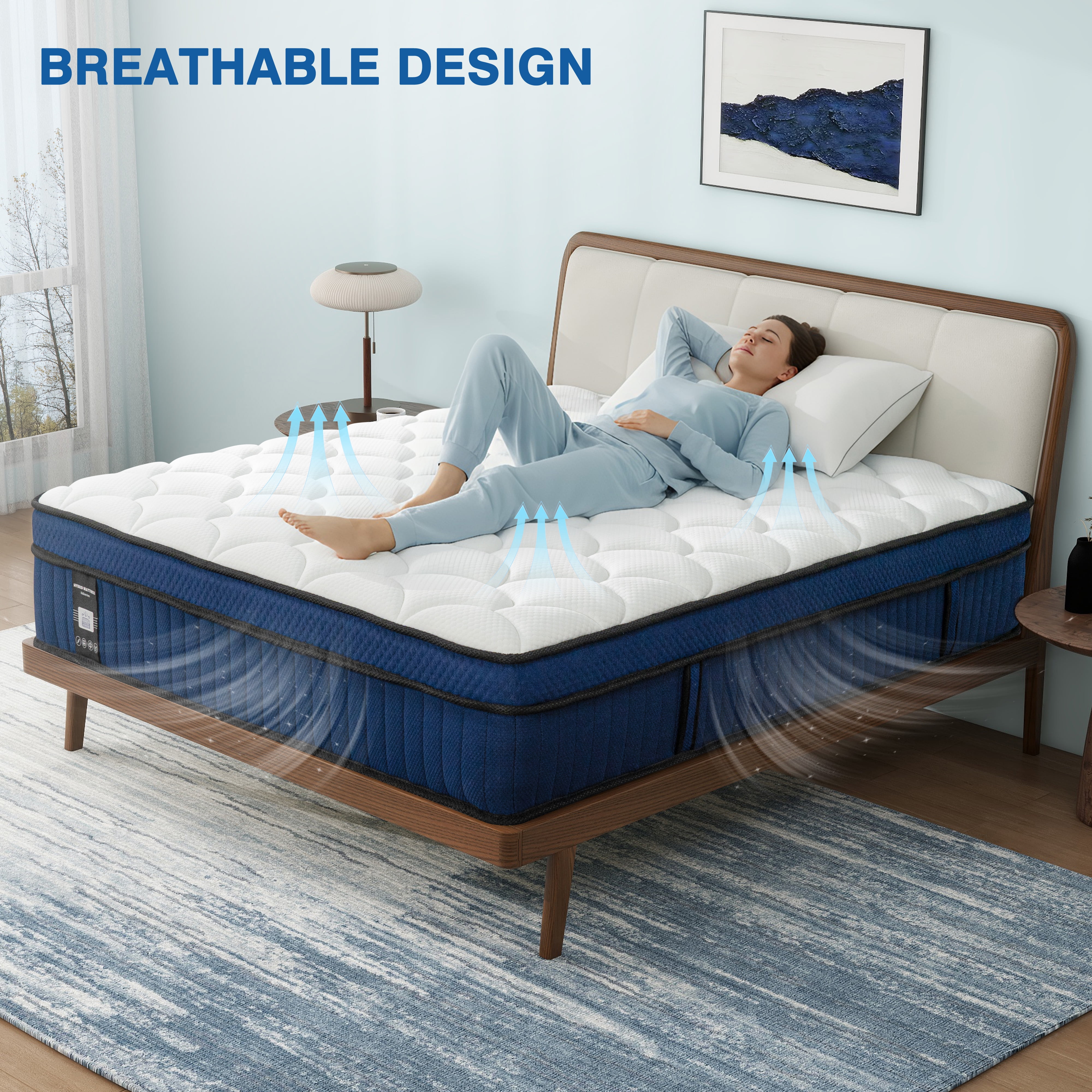 King Mattress, 12" Inch King Size Gel Memory Foam Hybrid Mattress in a Box, Breathable & Comfortable