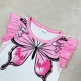 thumbnail image 3 of PureChapter Infant Toddler Girls Butterfly Print Flying Sleeve and Matching Elastic Shorts 2PCS For Summer Outdoor, 3 of 6