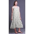 thumbnail image 5 of Bimba White40 Floral Lemur & Anemone Sleeveless Night Gown For Womens Cotton Printed Nightwear Ladies Sleepwear X-Small, 5 of 6