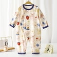 thumbnail image 3 of Karoyedx Winter Baby Clothes Baby Boy Fall Clothes Romper Long Sleeve Button Down Jumpsuit Newborn Winter Outfit Beige Size,1-2 Years, 3 of 4