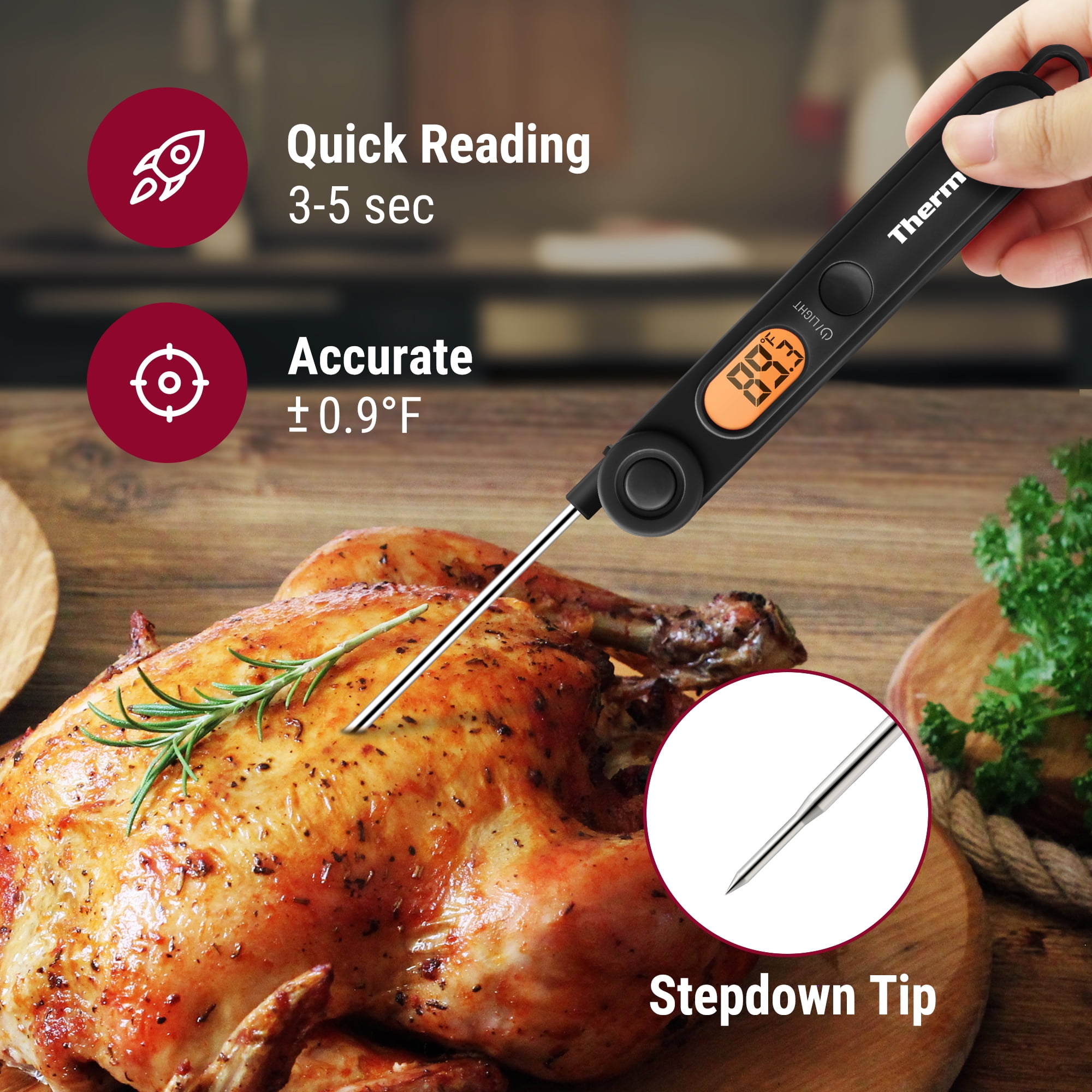 ThermoPro TP03A Instant Read Food Meat Thermometer for Kitchen Cooking BBQ  Grill