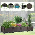thumbnail image 4 of Acekid 5.2X1.3Ft Garden Bed - Plastic Planter Box with Water Reservoir, Compatible with Trellis, Brown, 4 of 7